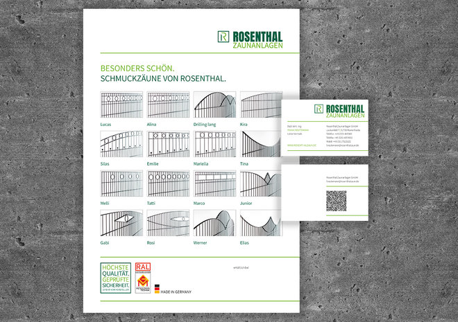 Überarbeitung des Corporate Designs der Firma Rosenthal Zaunanlagen